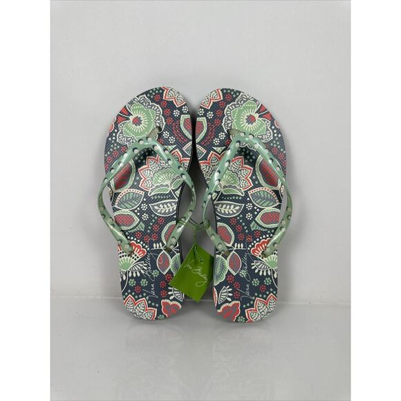 NWT Vera Bradley Flip Flops Nomadic Floral Large 12697-374L - Picture 1 of 13